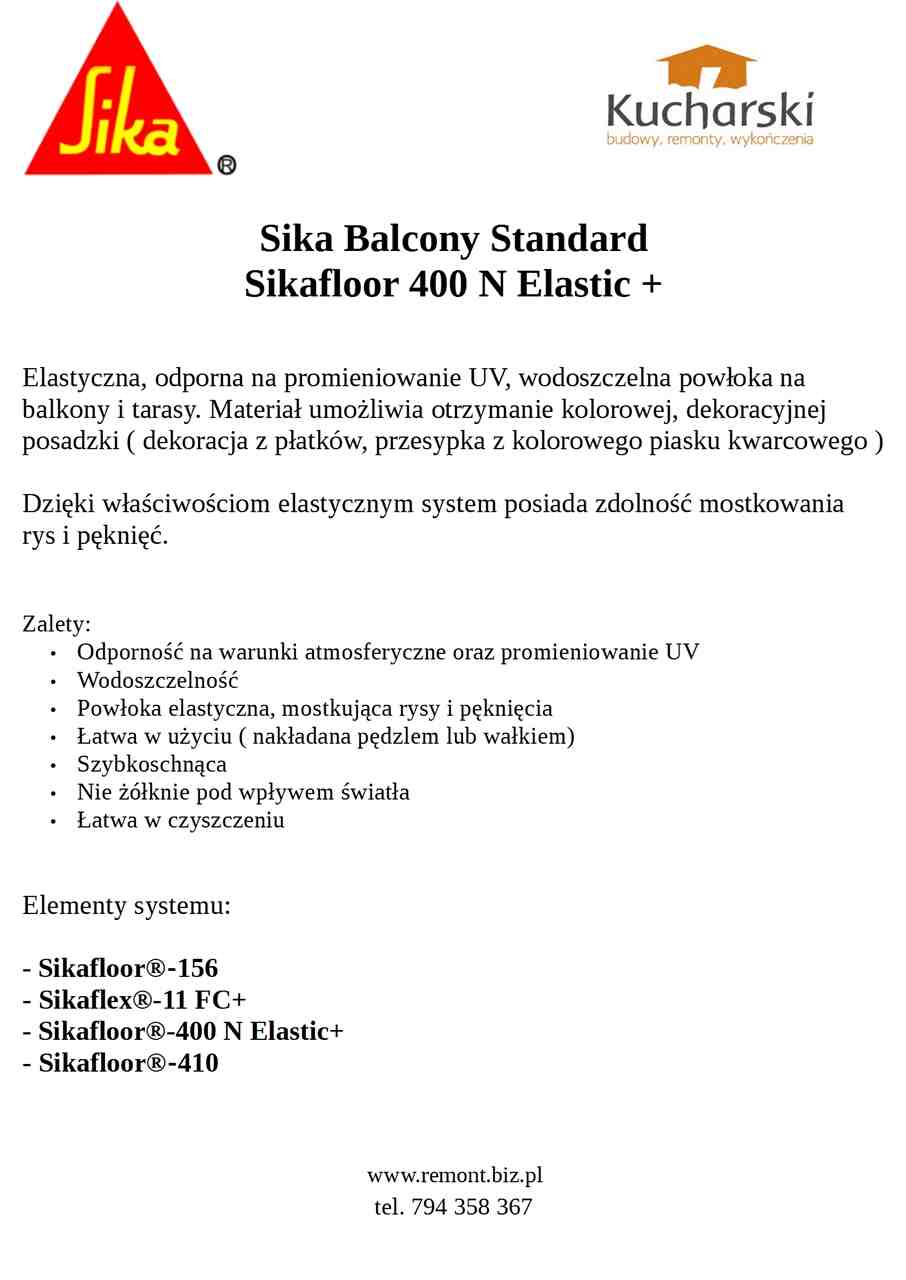 Sika Balcony Standard Sikafloor 400 N Elastic +