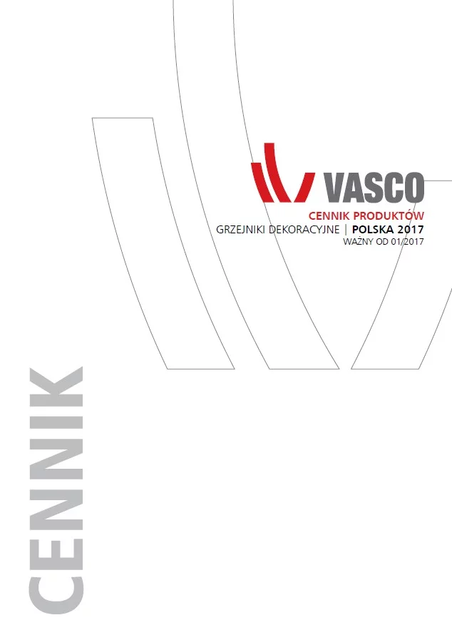 Vasco cennik produktów - grzejniki dekoracyjne ( 2017 )