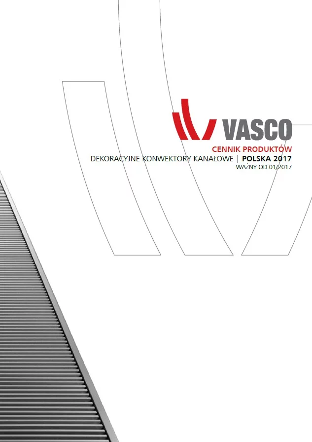 Vasco cennik produktów - konwektory kanałowe ( 2017 )
