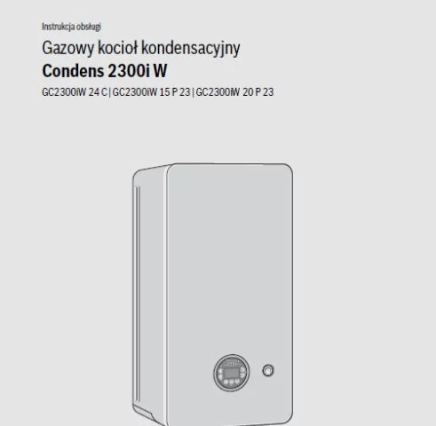 Bosch Condens 2300i W Instrukcja obsługi Gazowy kocioł kondensacyjny