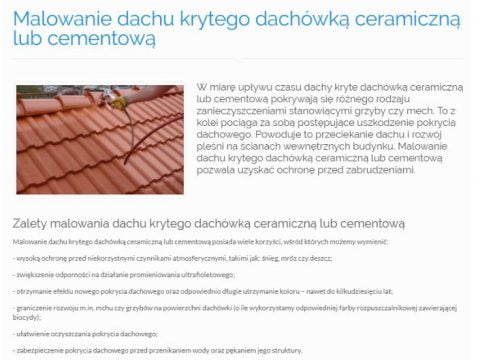 Malowanie dachu krytego dachówką ceramiczną lub cementową