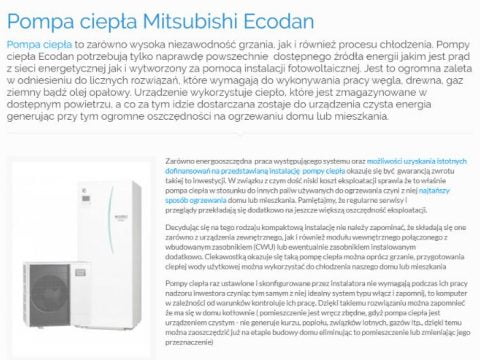Pompa ciepła Mitsubishi Ecodan