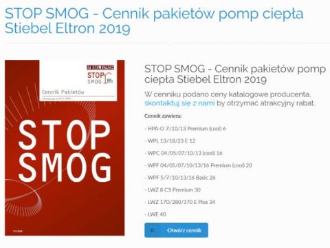 STOP SMOG Cennik pakietów pomp ciepła Stiebel Eltron 2019
