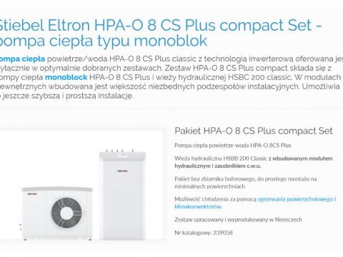 Stiebel Eltron HPA-O 8 CS Plus compact Set - pompa ciepła typu monoblok