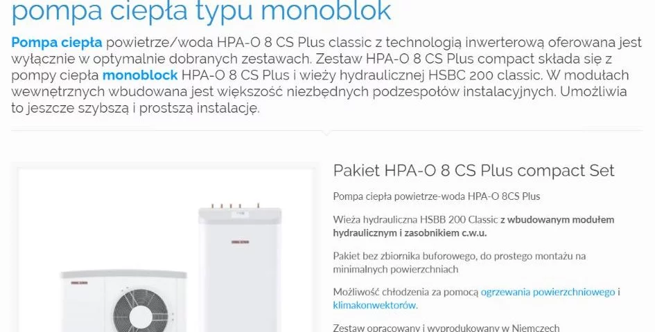 Stiebel Eltron HPA-O 8 CS Plus compact Set - pompa ciepła typu monoblok