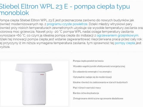 Stiebel Eltron WPL 23 E - pompa ciepła typu monoblok