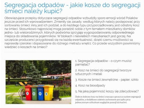 Segregacja odpadów - jakie kosze do segregacji śmieci należy kupić