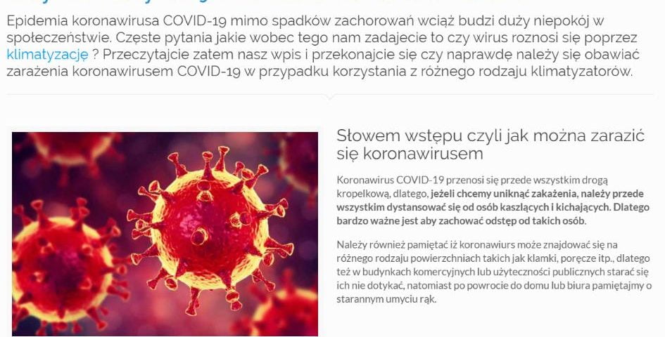 Czy klimatyzacja roznosi koronawirusa - K1