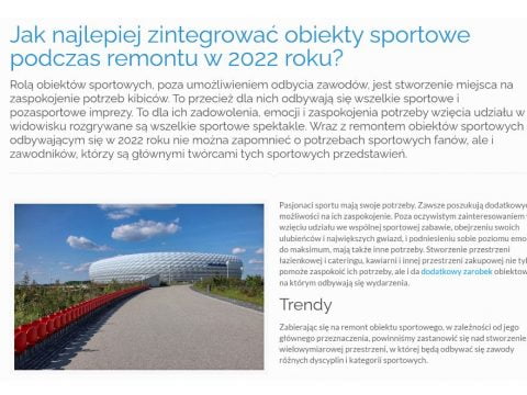 Jak najlepiej zintegrować obiekty sportowe podczas remontu w 2022 roku